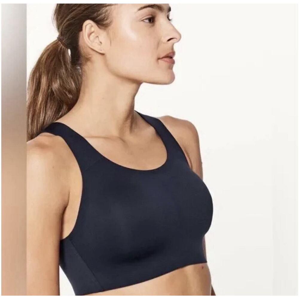 Lululemon Women’s Enlite Sports Bra Black Weave Cross Back High Support 34 E